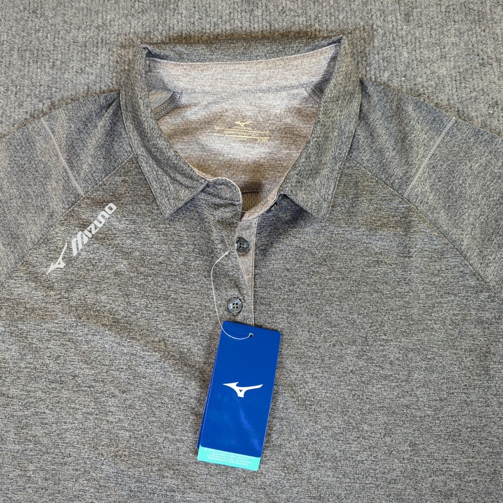 Mizuno Womens Performance Polo Shirt Charcoal Gray Heather XXL 131770-OP